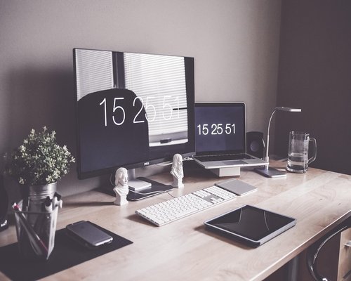 PC gaming setup technology display